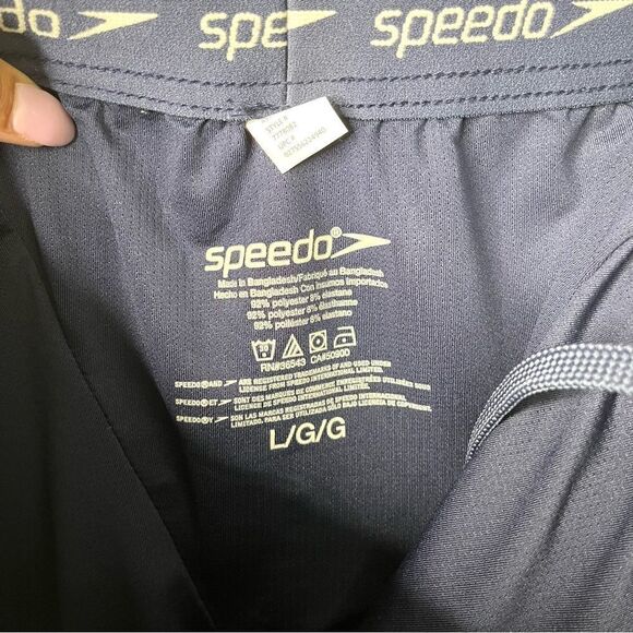 Speedo Board Shorts Men’s Large Blue Striped Lined - Picture 4 of 7